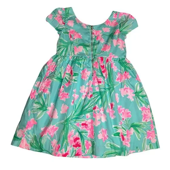 Lilly Pulitzer Girls Momoa Aqua Al Fresco Isnt She Lovely Dress Pastel Easter 14